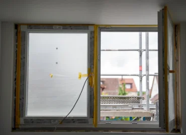 Fen&ecirc;tre en cours de remplacement sur un chantier de r&eacute;novation &eacute;ligible &agrave; la TVA 5,5 % fen&ecirc;tre